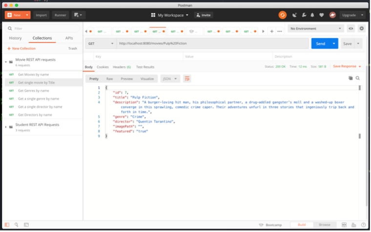 screenshot of Postman